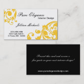 Carte de visite en filigrane de damassé de (Devant / Derrière)