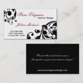 Carte de visite en filigrane de damassé de (Devant / Derrière)