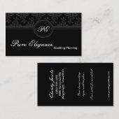 Carte de visite en filigrane de damassé de wedding (Devant / Derrière)