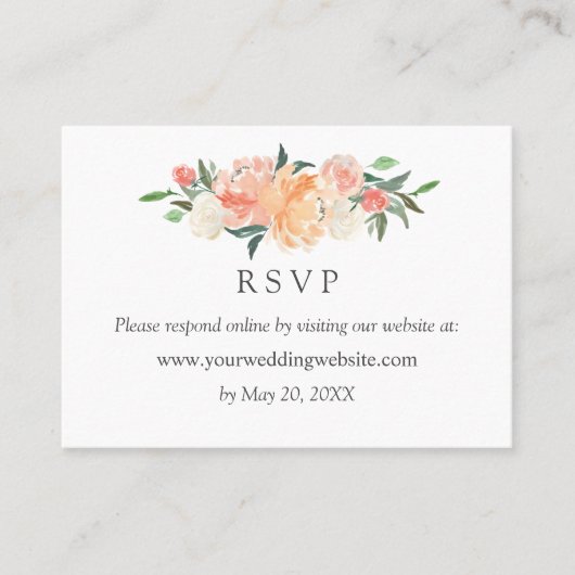 Carte De Visite En fleurs Mariage RSVP site en ligne (Devant)