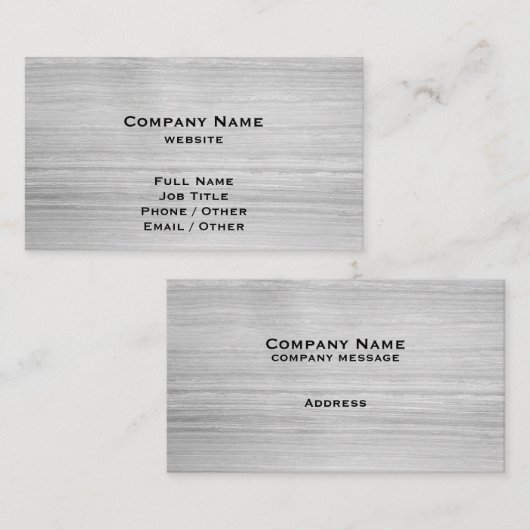 Carte de visite en granit gris clair (Devant / Derrière)