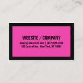 Carte de visite en gras rose et noir (Dos)