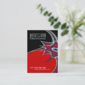 Carte de visite en gras rouge et noir (Debout devant)