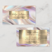 Carte de visite en ivoire et feuille d'or Faux per (Devant / Derrière)