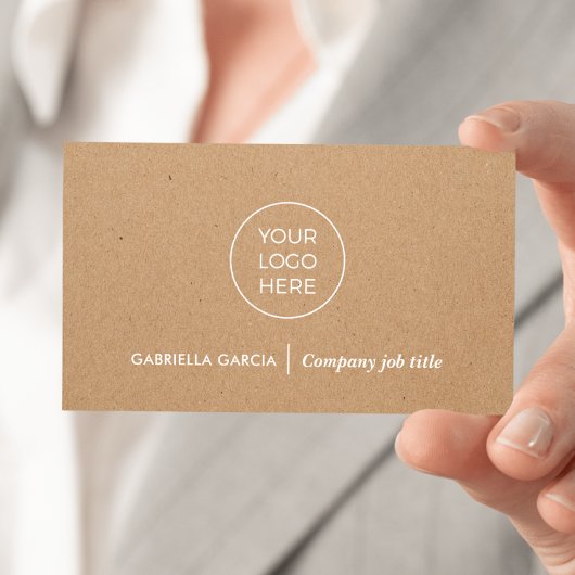Carte de visite en kraft avec code QR et logo simp