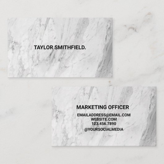 Carte de visite en marbre (Devant / Derrière)