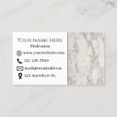 Carte de visite en marbre beige (Dos)