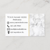 Carte de visite en marbre blanc (Dos)