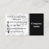 Carte de visite en marbre blanc (Dos)