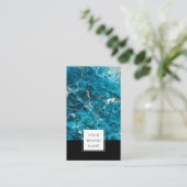 Carte de visite en marbre bleu de luxe avec Gold A (Debout devant)