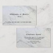 Carte de visite en marbre clair, sobre et élégant. (Devant / Derrière)