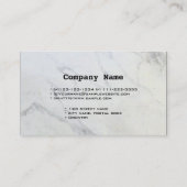 Carte de visite en marbre clair, sobre et élégant. (Dos)