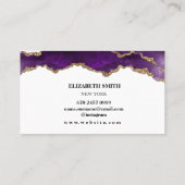 Carte de visite en marbre de texture violet et or (Dos)