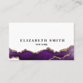 Carte de visite en marbre de texture violet et or (Devant)