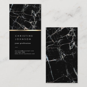carte de visite en marbre noir