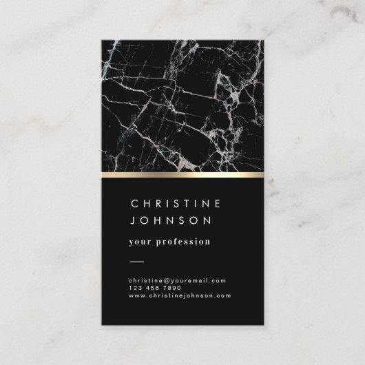 carte de visite en marbre noir (Devant)