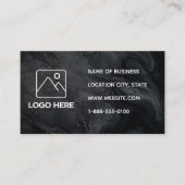 Carte de visite en marbre noir avec code QR (Devant)