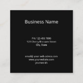 Carte de visite en marbre noir de la colombe blanc (Dos)