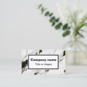 Carte de visite en marbre noir et blanc (Debout devant)