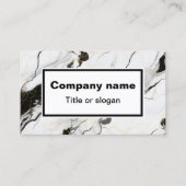 Carte de visite en marbre noir et blanc (Devant)