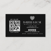 Carte de visite en marbre noir et or (Dos)