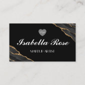 Carte de visite en marbre noir et or (Devant)