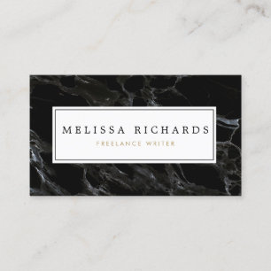 Carte de visite en marbre noir Luxe professionnel