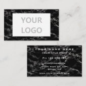 Carte de visite en marbre noir Votre logo Info tex (Devant / Derrière)