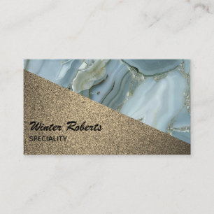 Carte de visite en marbre parties scintillant or d