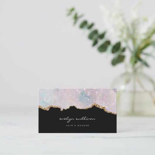 carte de visite en marbre pastel (Debout devant)