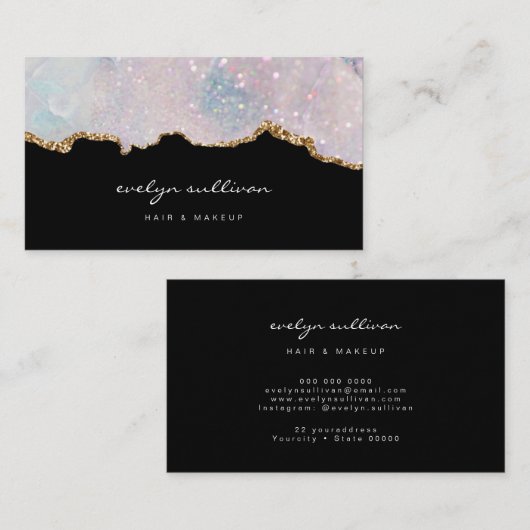 carte de visite en marbre pastel (Devant / Derrière)