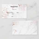 CARTE DE VISITE EN MARBRE ROSE BLANC (Devant / Derrière)