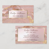 Carte de visite en marbre rose or (Devant / Derrière)