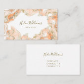 carte de visite en marbre rose orange pêche (Devant / Derrière)