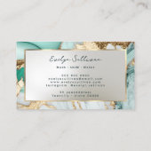 carte de visite en marbre turquoise liquide (Dos)