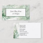 Carte de visite en marbre vert (Devant / Derrière)