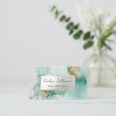 carte de visite en marbre vert émeraude (Debout devant)