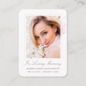 Carte De Visite En Mémoire d'amour Blush rose floral (Devant)