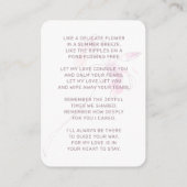 Carte De Visite En Mémoire d'amour Blush rose floral (Dos)