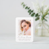 Carte De Visite En Mémoire d'amour Blush rose floral (Debout devant)