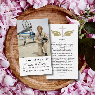 Carte De Visite En Mémoire d'amour Photo Funeral Prayer