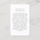 Carte De Visite "En mémoire de l'amour" Photo Funeral Prayer (Dos)