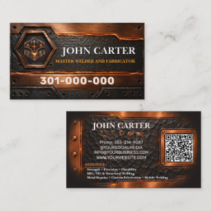 Carte de visite en métal avec code QR pour les ser
