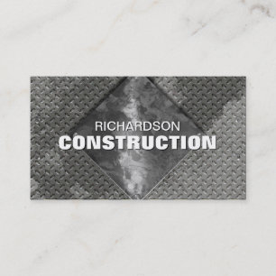 Carte de visite en métal de construction - argent