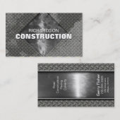 Carte de visite en métal de construction - argent (Devant / Derrière)