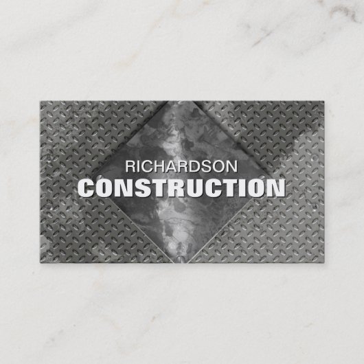 Carte de visite en métal de construction - argent (Devant)