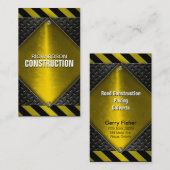 Carte de visite en métal de construction - jaune (Devant / Derrière)