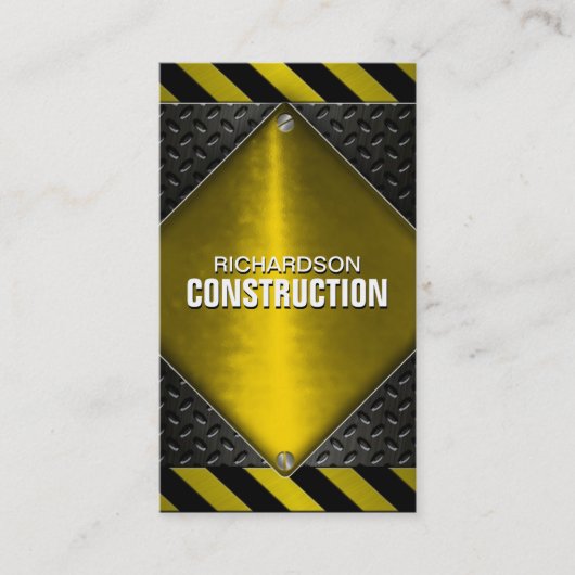 Carte de visite en métal de construction - jaune (Devant)