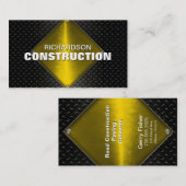 Carte de visite en métal de construction - or noir (Devant / Derrière)