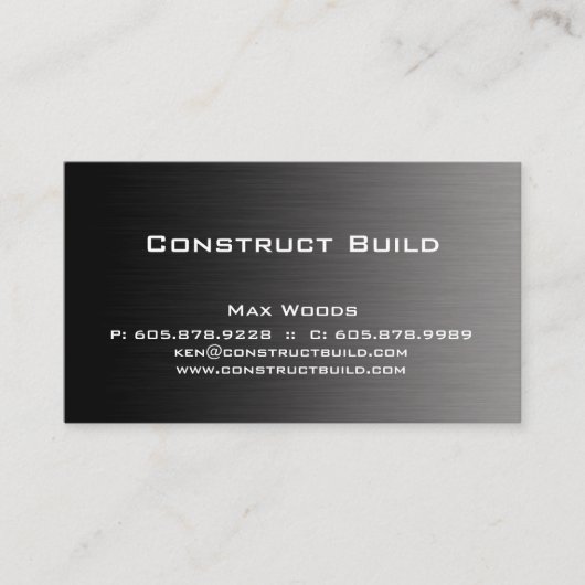Carte de visite en métal de construction professio (Devant)